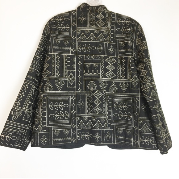 Alfred Dunner Black Embroidered Lined Jacket - Picture 4 of 5